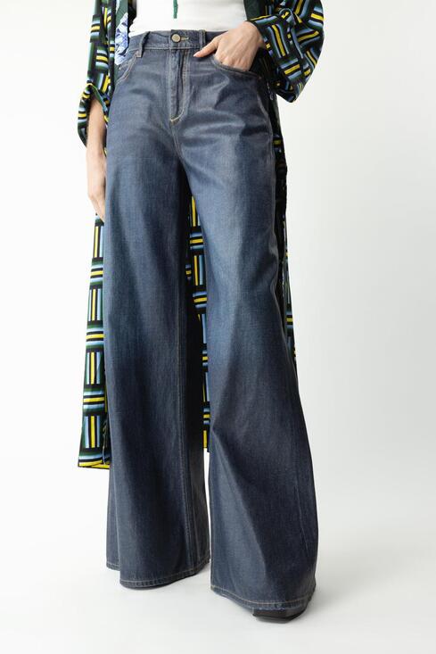 Dorothee Schumacher Denim - Dorothee Schumacher Womens Denim Romance Wide Jeans in Blue Indigo 4 L